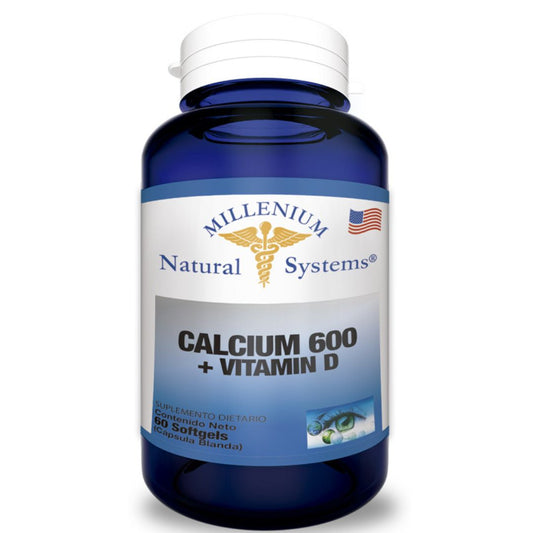 CALCIUM 600+VITAMIN D (CALCIO) * MILLENIUM NATURAL SYSTEMS