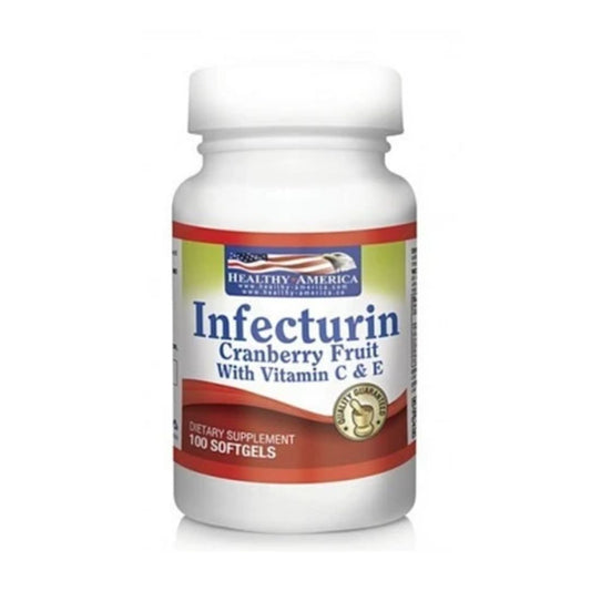INFECTURIN (CRANBERRY-ARANDANOS) CON VITAMINA C & E * HEALTHY AMERICA.