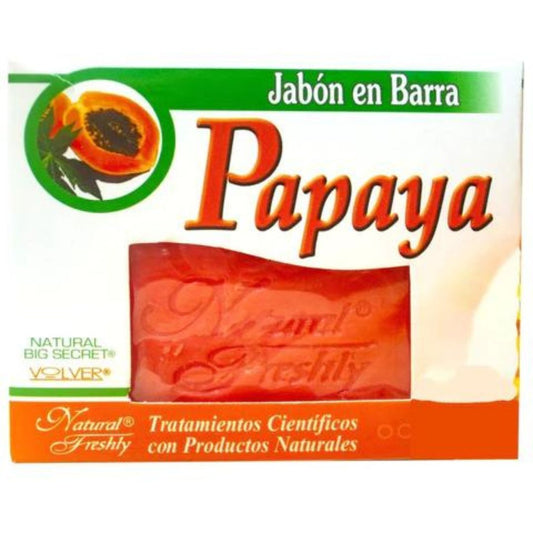 JABON DE PAPAYA BARRA X 90 G * NATURAL FRESHLY