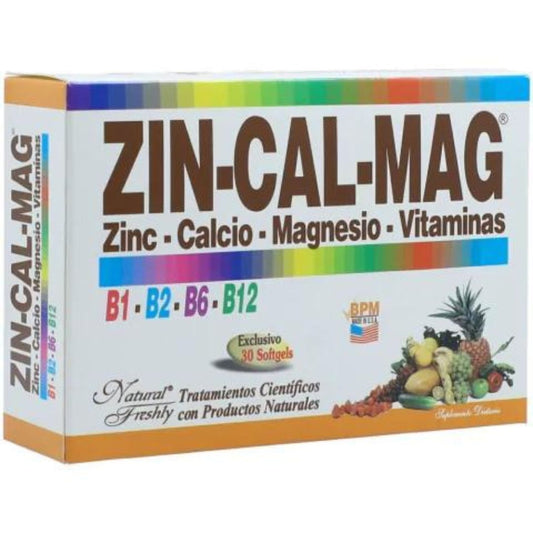 ZINC-CALCIO-MAGNESIO-VITAMINAS BLISTER X 30 SOFTGELS * NATURAL FRESHLY