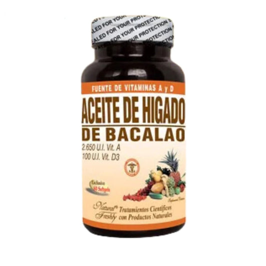 ACEITE HIGADO DE BACALAO FCO X 60 PERLAS  * NATURAL FRESHLY