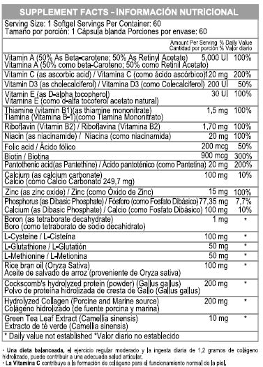 COLAGENO & BIOTINA COMPLEX X 60 SOFTGELS * HEALTHY AMERICA