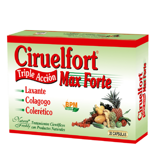 CIRUELFORT MAX FORTE TRIPLE ACCION BLISTER X 20 CAPSULAS * NATURAL FRESHLY