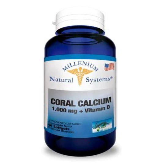 CORAL CALCIUM 1000 MG+VITAMIN D (CALCIO) X 60 SG* MILLENIUM NATURAL SYSTEMS