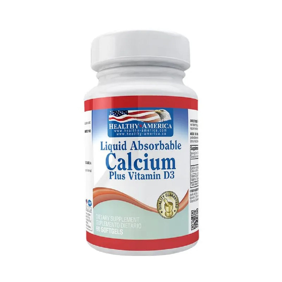 CALCIO LÍQUIDO 1200 MG PLUS D3 400 IU * HEALTHY AMERICA