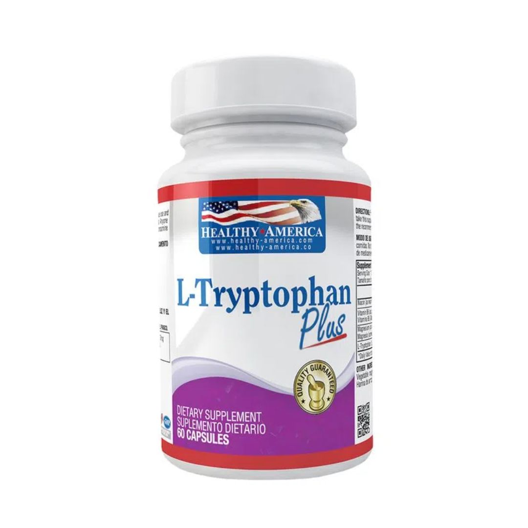 L-TRYPTOPHAN PLUS (5-HTP) 100 MG X 60 CAP * HEALTHY AMERICA