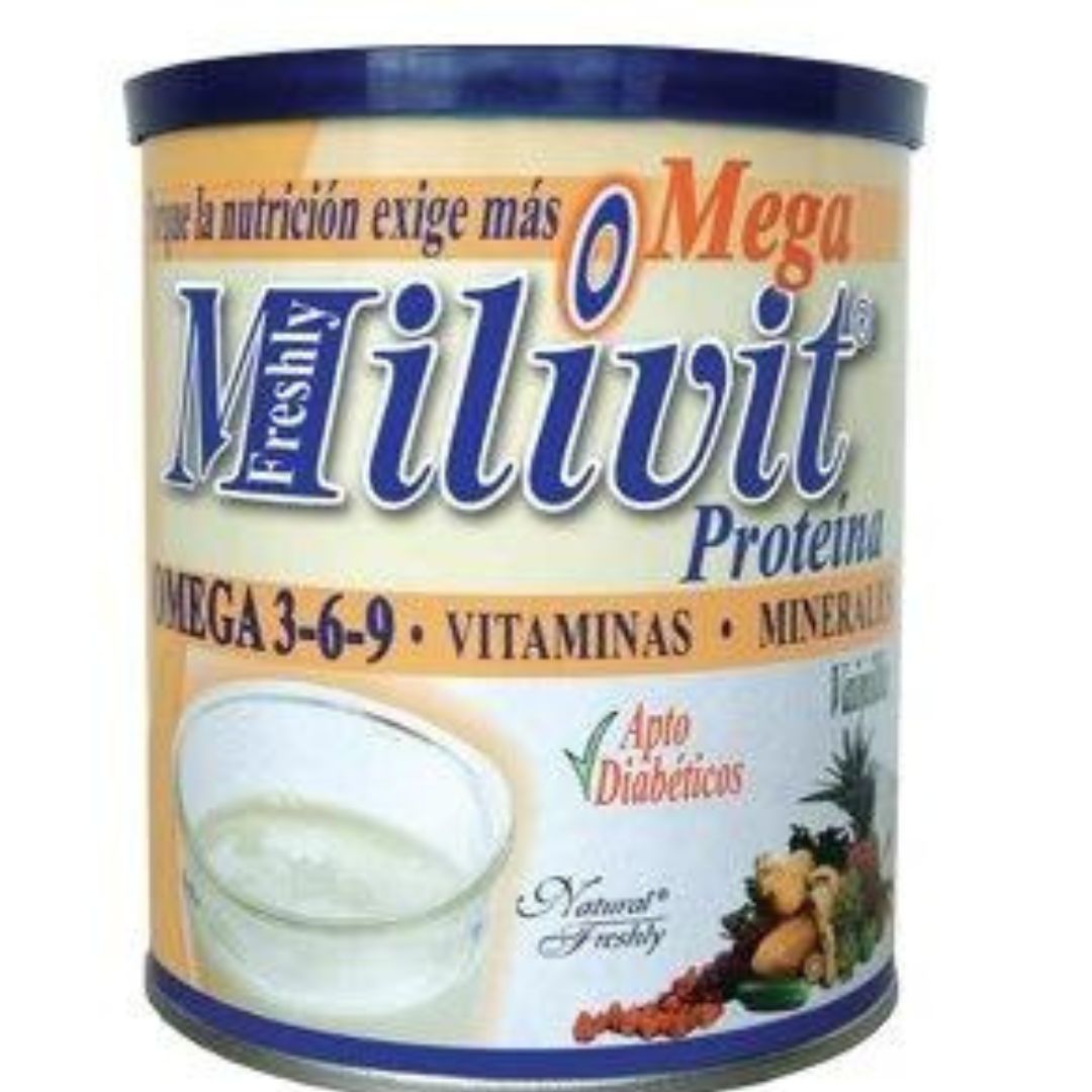 MILIVIT MEGA PROTEINA MALTEADA OMEGA 3-6-9 X 400 GR * NATURAL FRESHLY