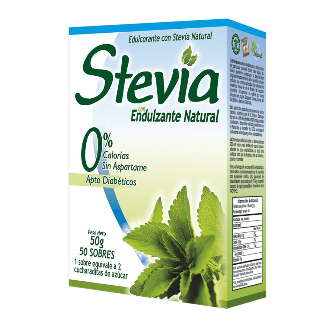 STEVIA ENDULZANTE NATURAL CAJA X 50 SOBRES * NATURAL FRESHLY