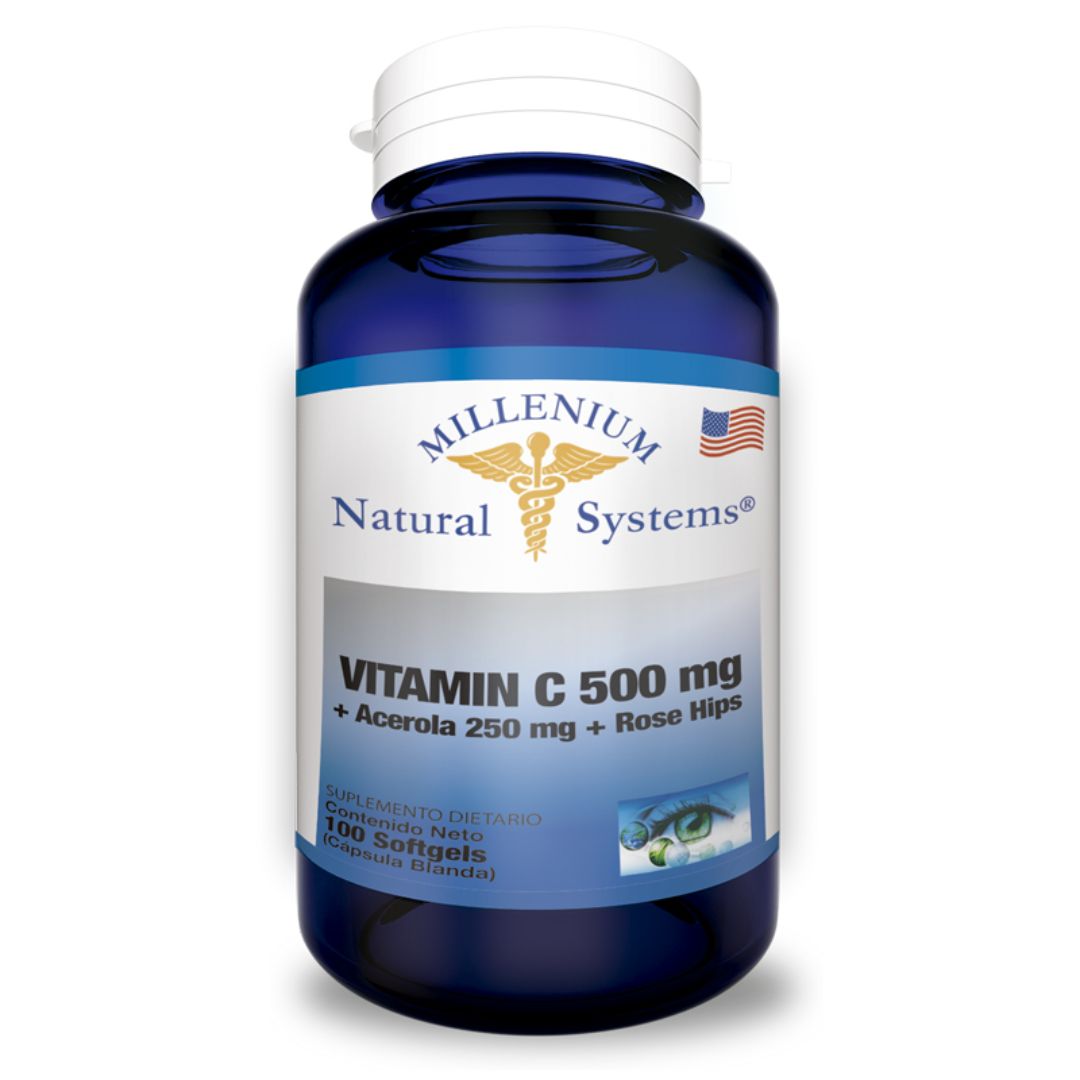 VITAMINA C 500 MG + ACEROLA X 100 SG * MILLENIUM NATURAL SYSTEMS