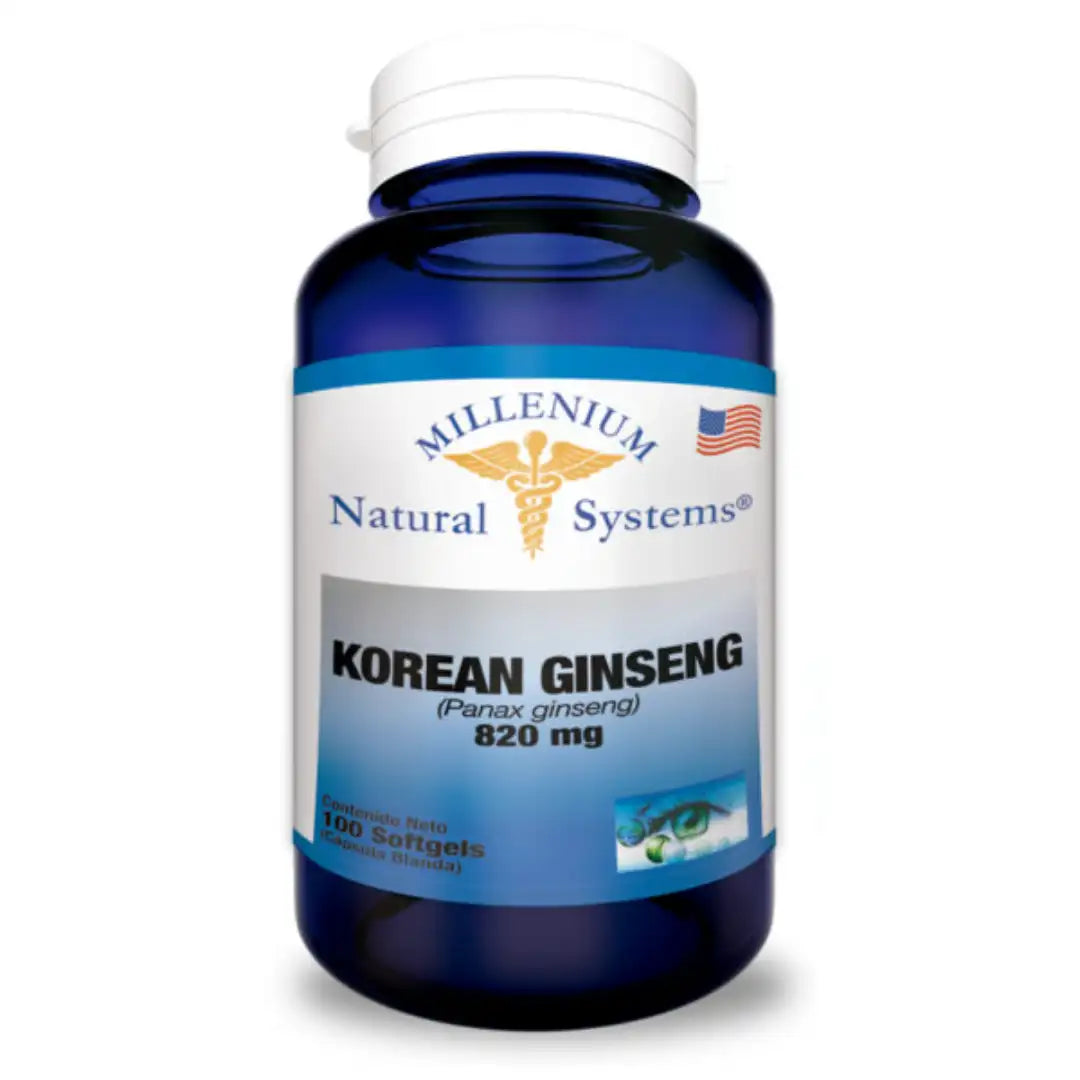 KOREAN GINSENG 820 MG X 100 SOFGELS * MILLENIUM NATURAL SYSTEMS