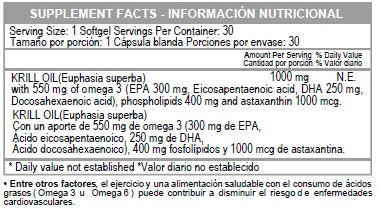 RED KRILL (Aceite de Krill) 1000 MG X 30 SG * HEALTHY AMERICA